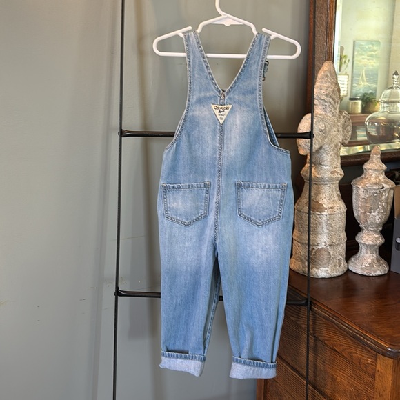 OshKosh B'gosh Denim Overalls with Heart Patches Size 3T - Picture 2 of 3